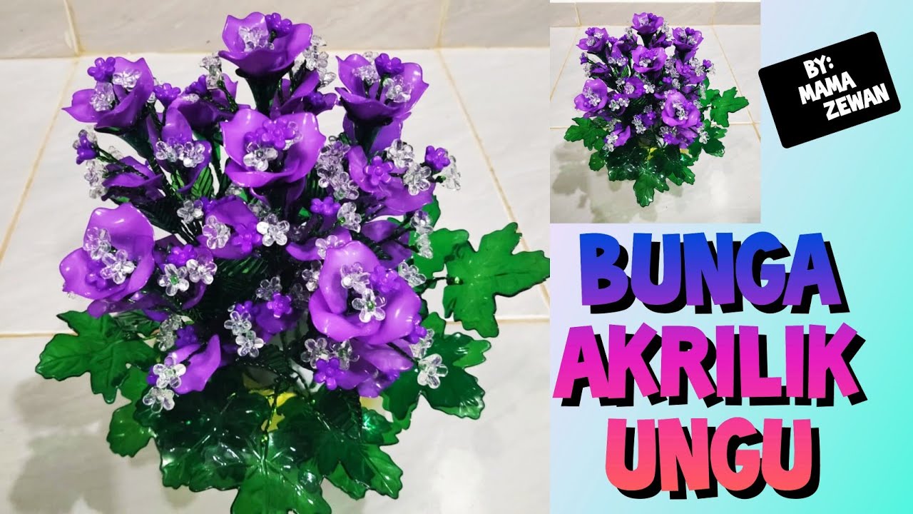 Bunga akrilik Ungu ll the acrilik flowers purple