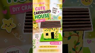 🏡 Cute Cardboard House DIY ✨ | Easy School Project Idea 💖 #youtubeshorts #shorts #diy