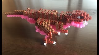 アイロンビーズ　ティラノサウルス　図案　立体　作り方　動画　パーラービーズ a Tyrannosaurus 3D perlerbeads