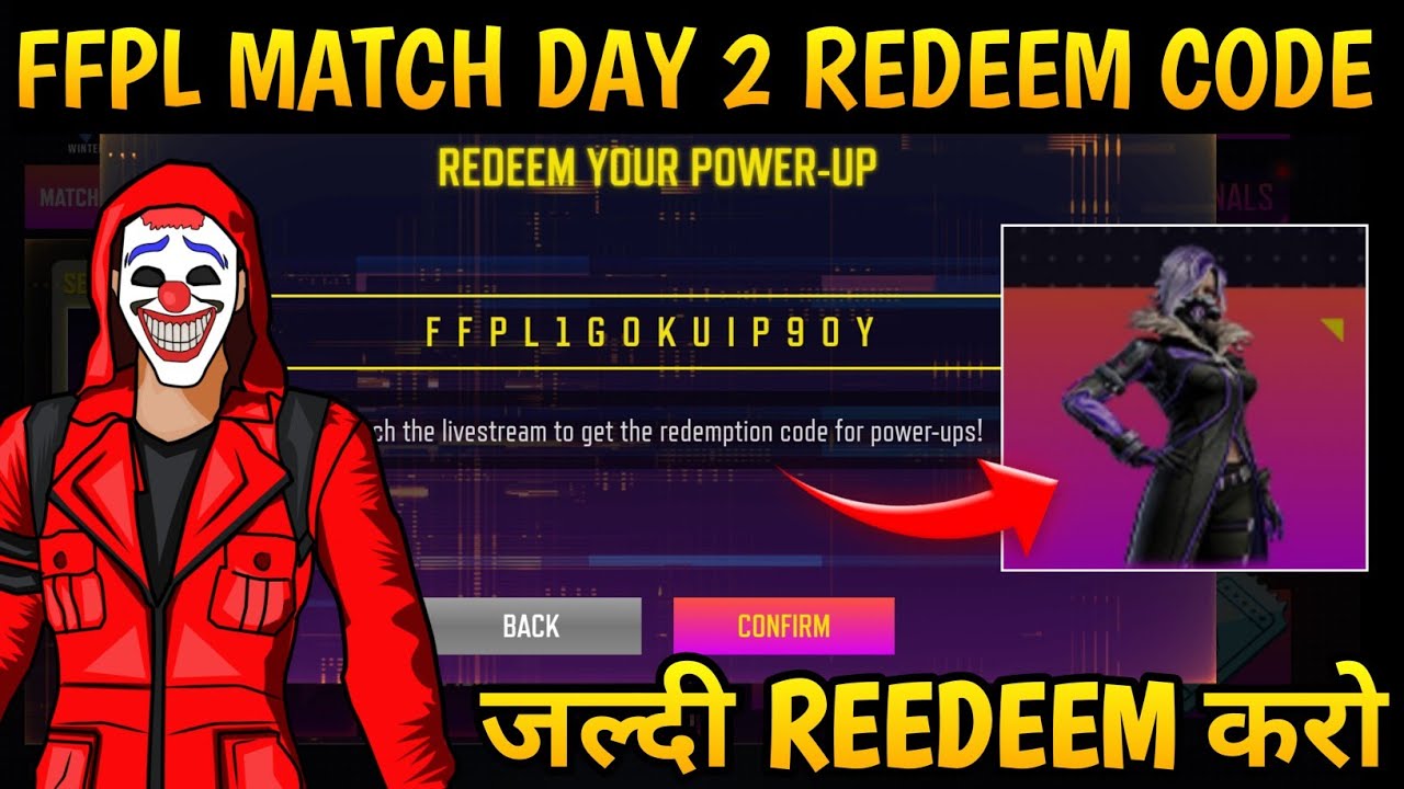 Free Fire Redeem Code Today | FFPL Day 2 Redeem Code Today | 9 January Redeem Code | FF Redeem Code