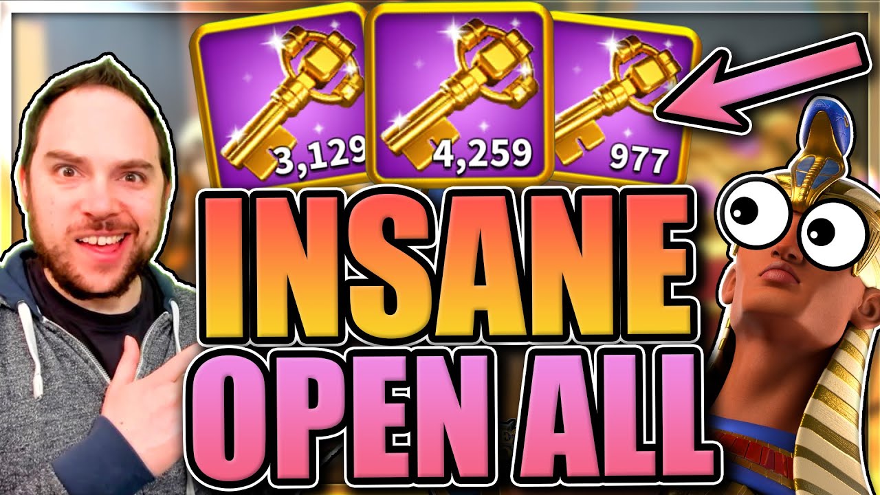 8,365 Gold Key Opening [how many legendary commander sculptures?] Rise of Kingdoms