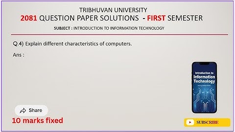 Introduction to Information Technology | First semester | Qno.4