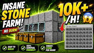 Insane Stone Farm in Minecraft Bedrock 1.21! 10K+ Per Hour 😱