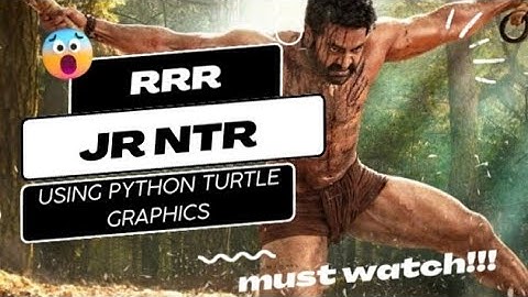 Jr. NTR drawing using python turtle graphics | cool advanced python turtle graphics | RRR | pythonji