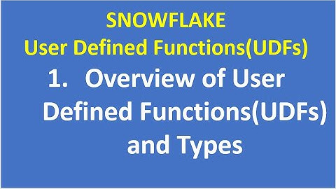 1. Overview of User Defined Functions (UDFs) and Types |Snowflake Functions  |VCKLY Tech | Snowflake