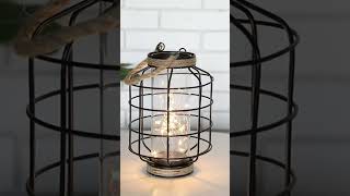 Metal Cage LED Lantern Battery-Powered Lamp for Stylish Home Decor viral trending shorts