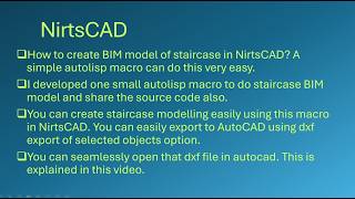 NirtsCAD24 Staircase BIM model with lisp macro