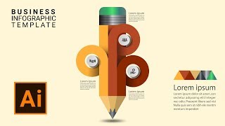 Free modern infographic template pencil options vector download illustrator tutorial