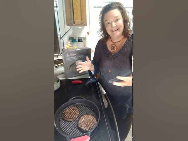 Used The Whatever Pan w/ Glass Lid Cast Aluminum Griddle In Box Jean  Patrique