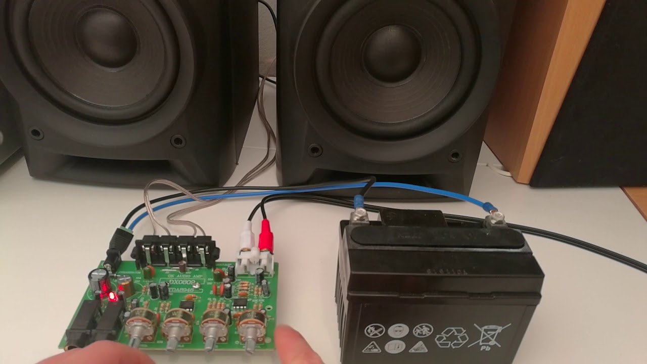 TDA8946 amplifier bass test using 12V Battery power supply & reveal the ...