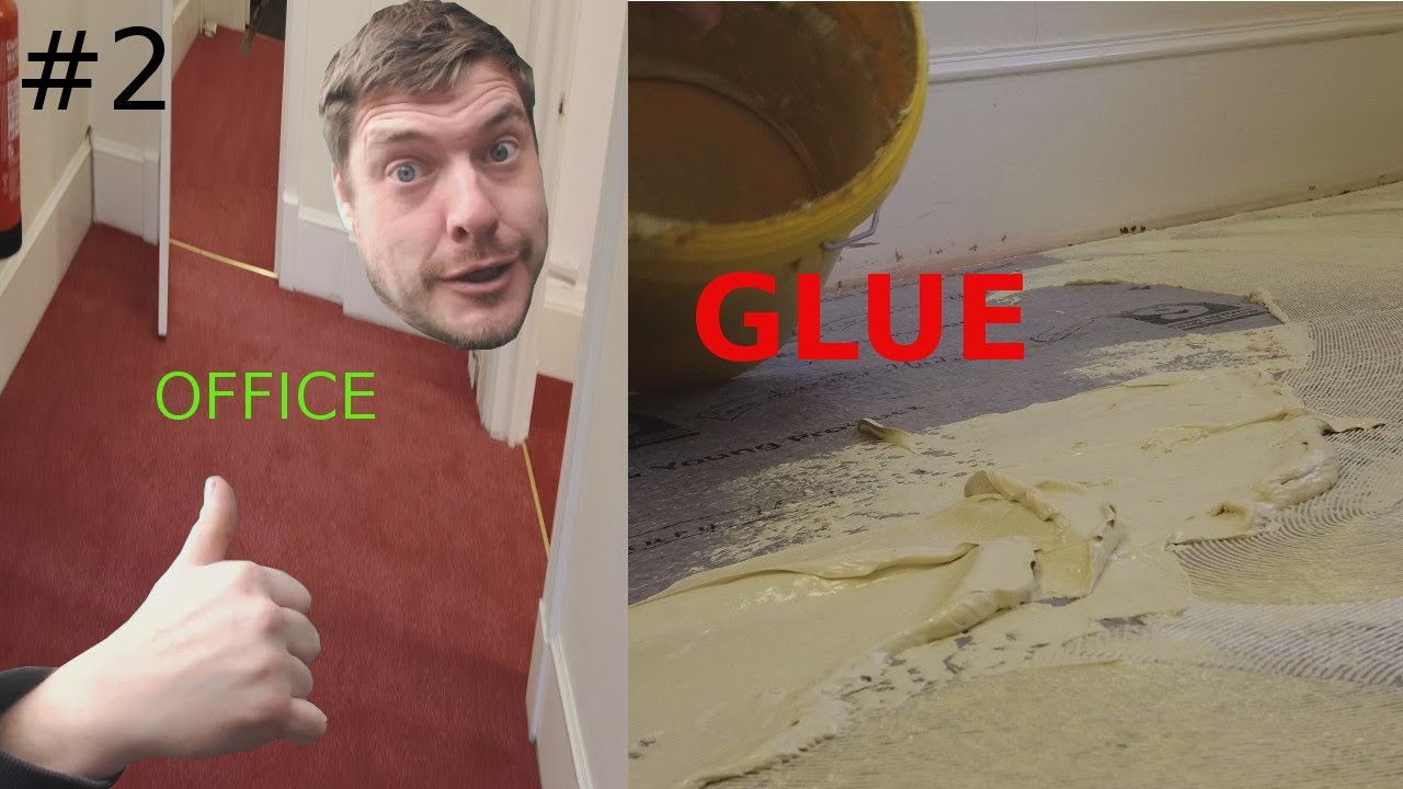 PART 2 GLUE DOWN OFFICE CARPET HOW TO - YouTube