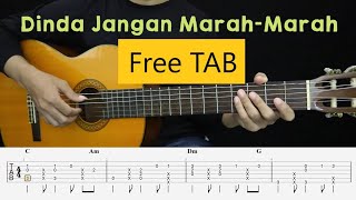 Dinda Jangan Marah-Marah - MASDO - Fingerstyle Guitar Tutorial   TAB & Lyrics