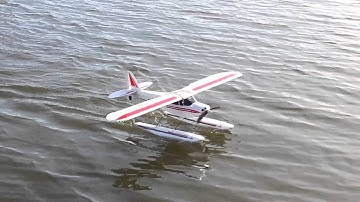 Super Cub S Floats Flight with Water Rudder