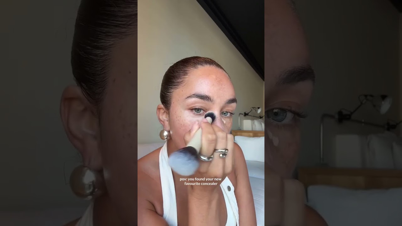 Hydrating serum concealer application 🤍 