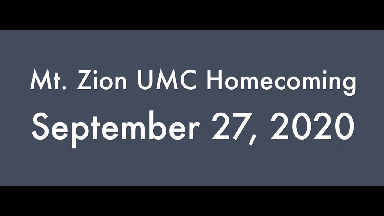 Mt. Zion UMC 2020 YouTube
