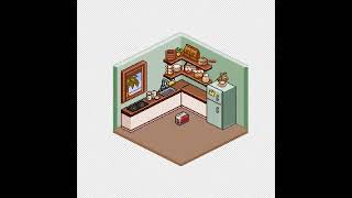 isometric pixelart, kitchen room #pixelart #isometricview #isometric #pixel #ibispaintx