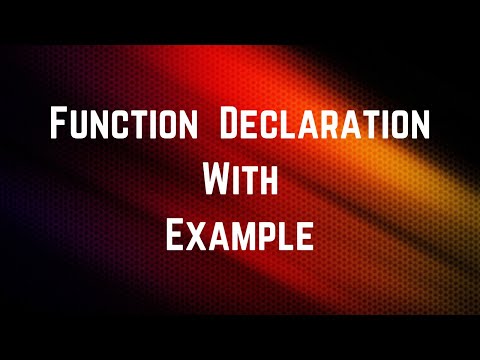 What is Function Declaration, Syntax And Example In C Programming | Lecture # 21