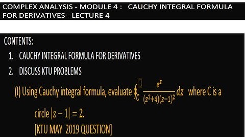 CAUCHY INTEGRAL FORMULA FOR DERIVATIVES|| MAT201-KTU MATHS|| MODULE 4
