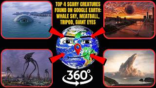Vr 360 - Top 4 Scary Creatures Found On Google Earth Whale Sky, Meatball, Tripod, Giant Eyes