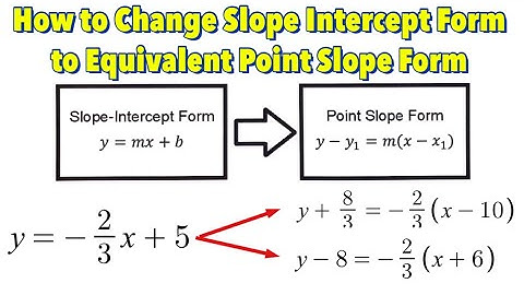 How to Change a Slope-Intercept Form of a Line to its Equivalent Point Slope Form