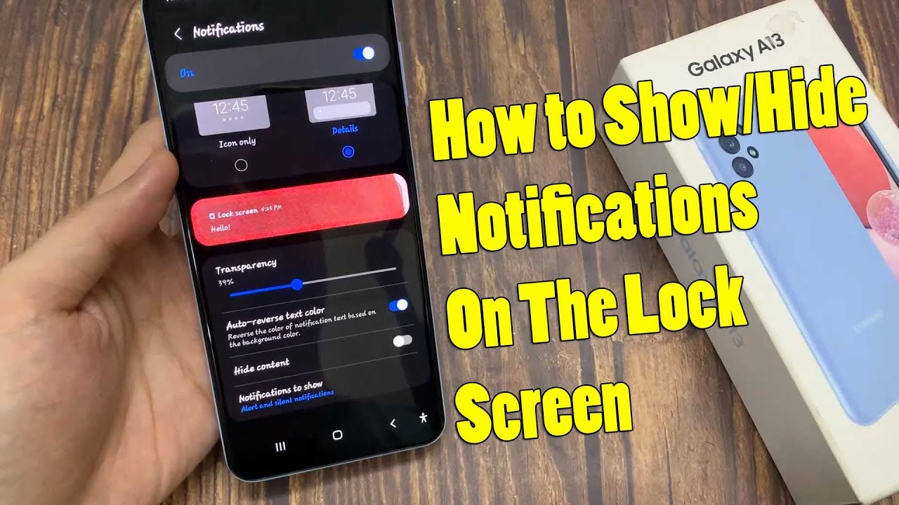 Samsung Galaxy A13 How to Show/Hide Notifications On The Lock Screen