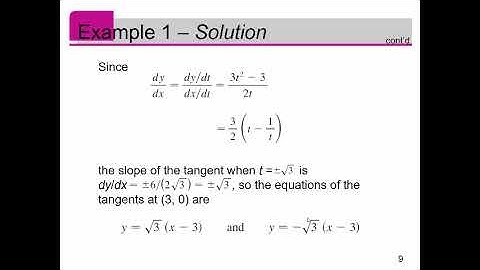Calculus 3 - Section 10.2: Calculus with Parametric Curves - Part 1: Tangents -b