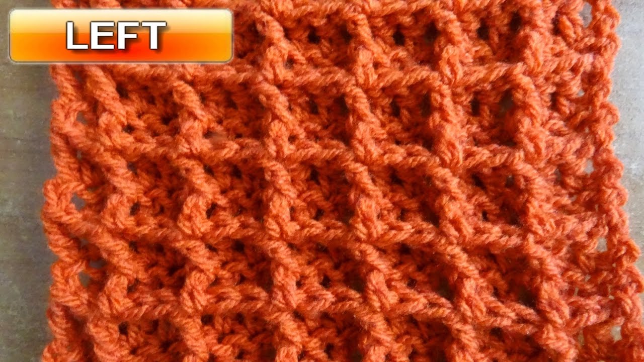 Easy Waffle Crochet Stitch Pattern and Tutorial Left Handed Crochet