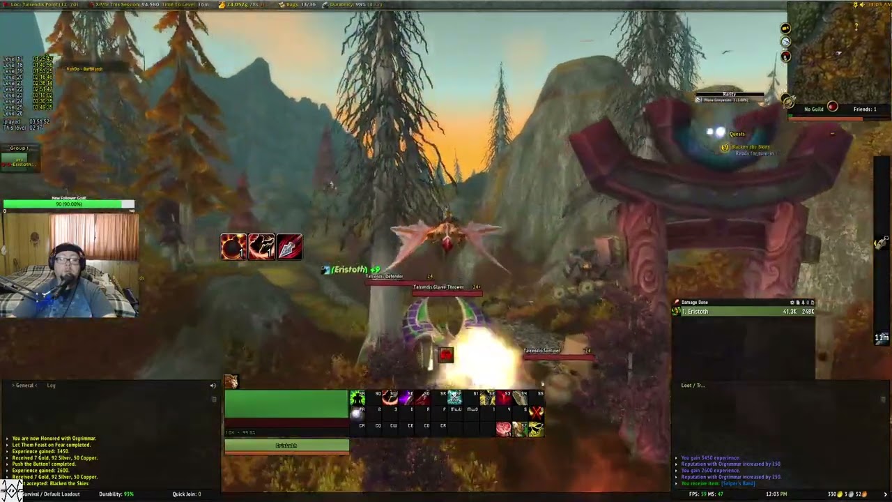 |WoW Hunter Leveling Gameplay Solo No Heirlooms Part 9: Taking Talrendis Point | Duke Does WoW