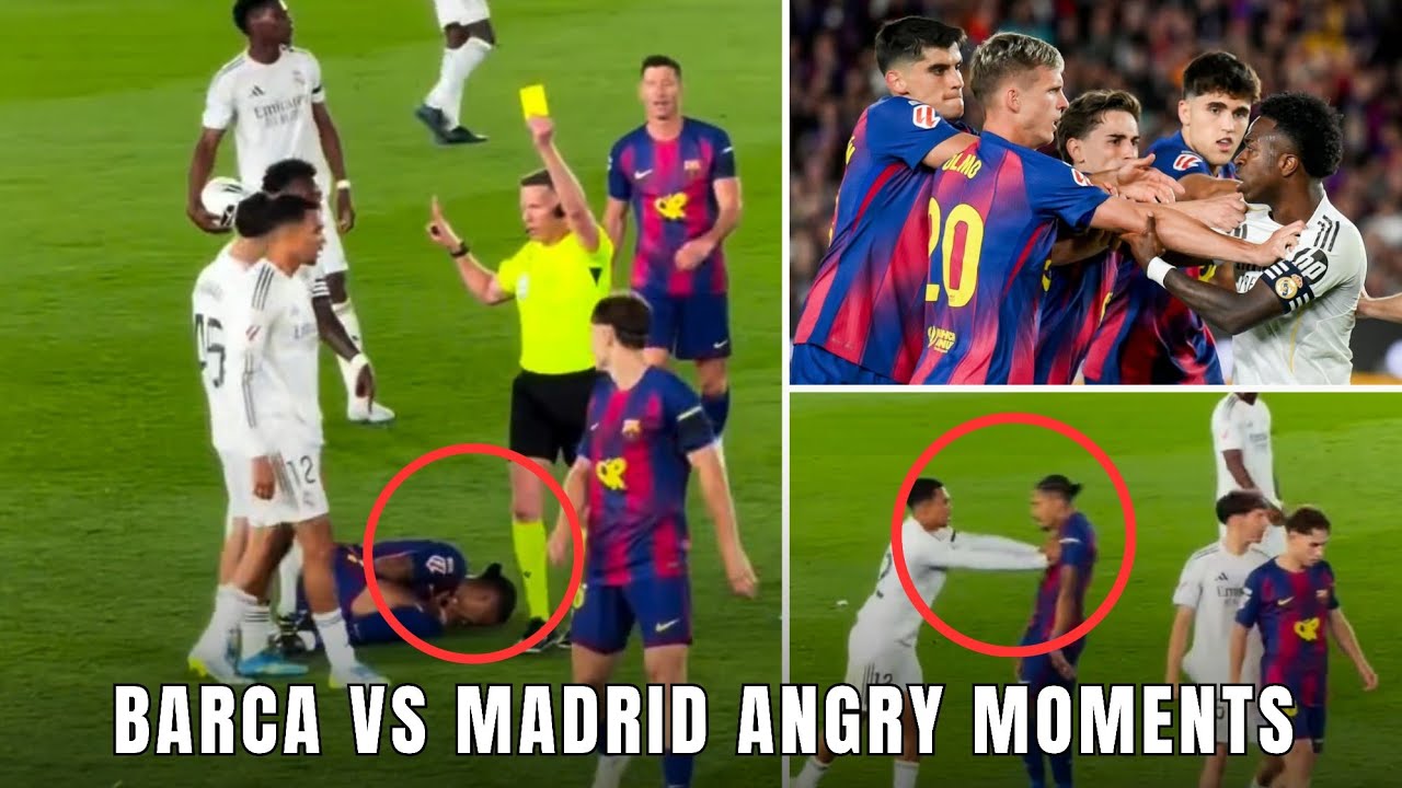 Barcelona vs Real Madrid Heated Moments in El Clasico - YouTube