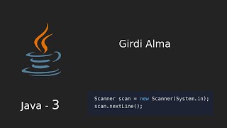 Java 3- Girdi Alma