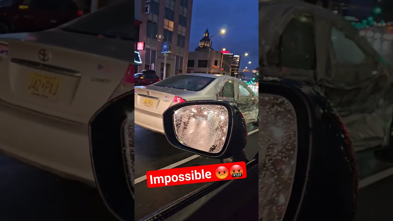 Silver Toyota side blown away driver shocked 