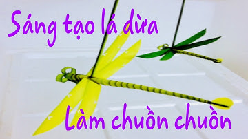 Hướng dẫn cách làm con chuồn chuồn bằng lá dừa|SÁNG TẠO LÁ DỪA phần 1