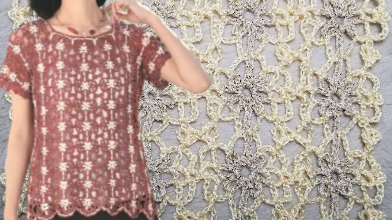 DIY CROCHET FILÉ DE FLORES ECONÔMICO DELICADO E MUITO FÁCIL DE 3 CARREIRAS EASY CROCHET