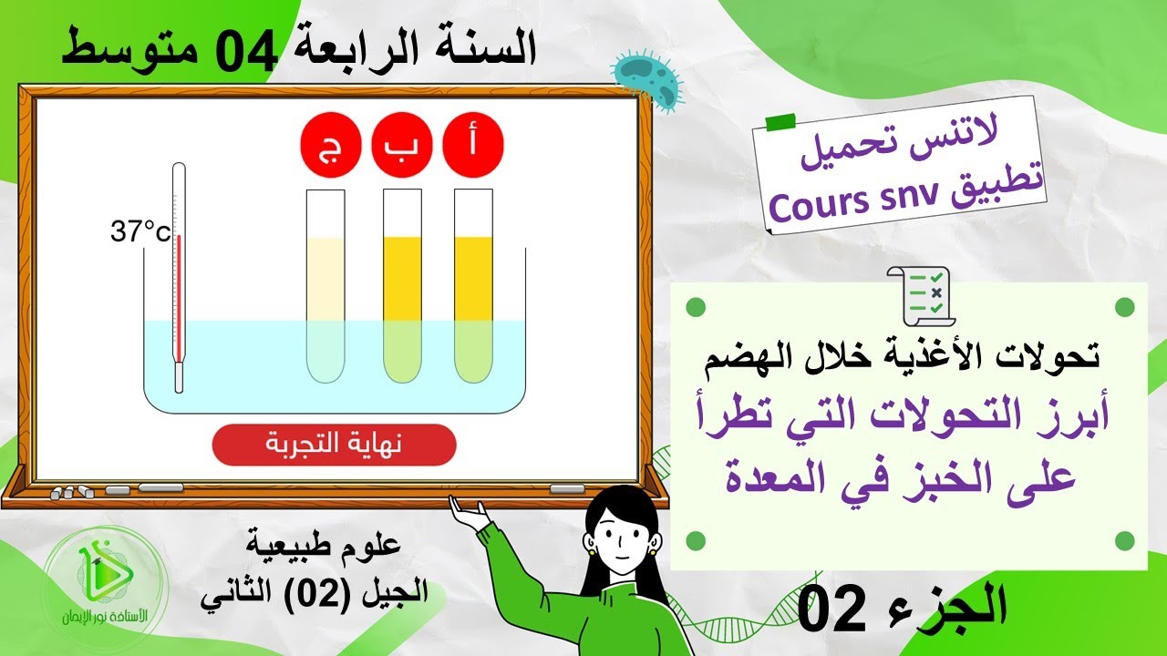 التحولات الكيميائية للأغذية - البروتين- على مستوى المعدة علوم طبيعية سنة 04 متوسط
