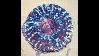#028 Dutch pour/blow out on round canvas