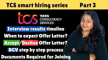 TCS Smart Hiring Series|TCS Background Verification Process+TCS offer letter|Part 3