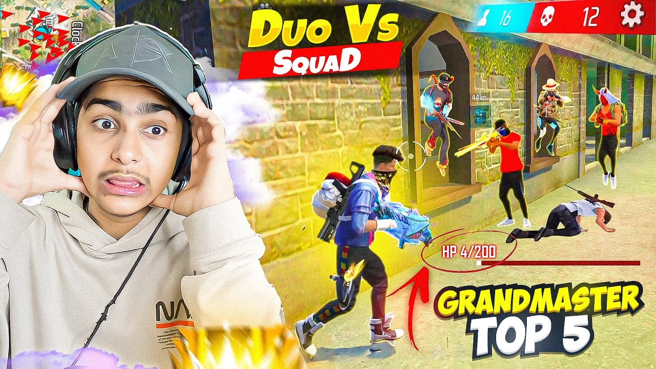 Grandmaster Top 5 Lobby Unbelievable Duo Vs Squad Gameplay 🤯 !! Free Fire Max - Aditech