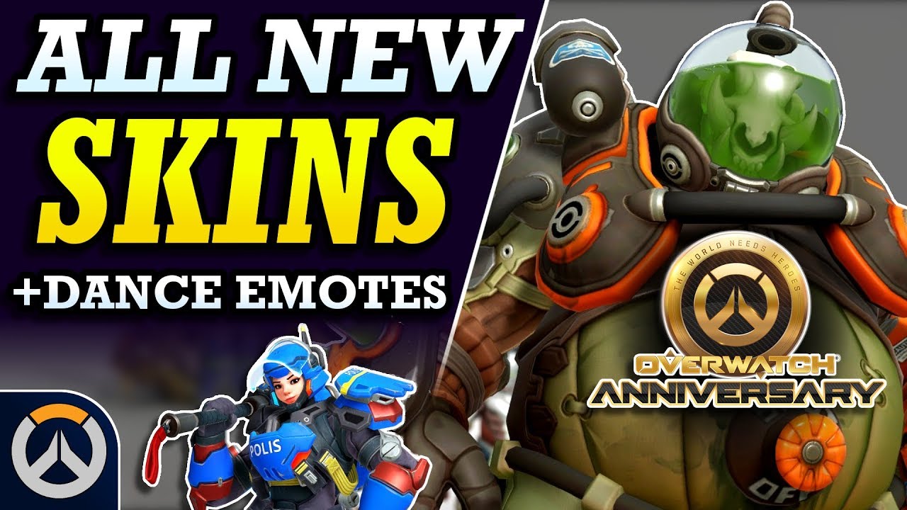 ALL NEW LEGENDARY SKINS, Dance Emotes, & More! - Overwatch 2019 Anniversary Event Cosmetic Items