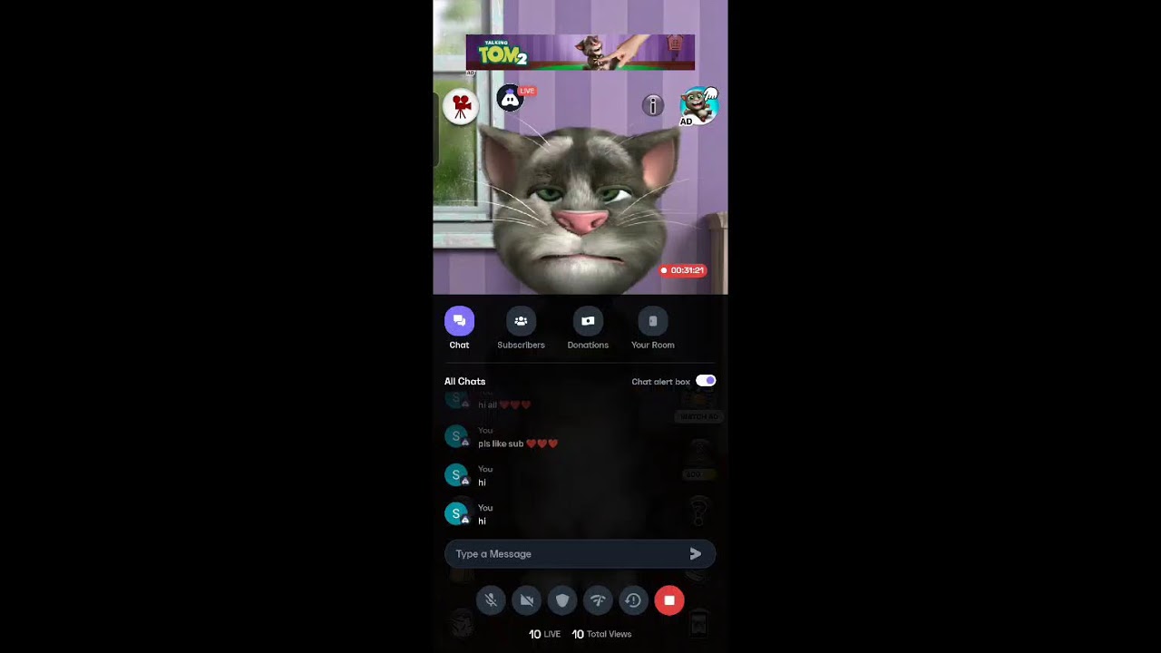 Cat live : 33 Talking Tom Cat 2 : 👍 Good stream | Playing Solo | Streaming with Turnip