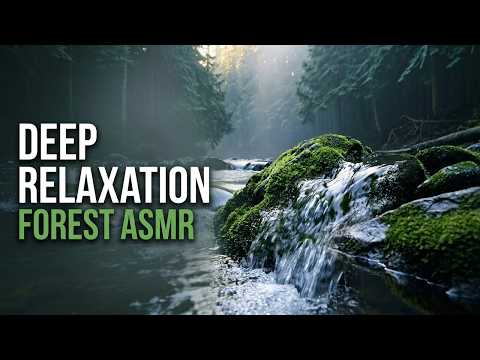 Tranquil Water Flowing Over Rocks | Forest ASMR Ambience for Total Relaxation