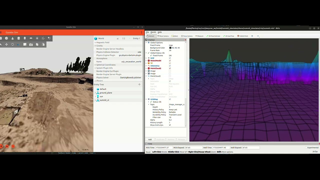 Autonomous navigation in elevation maps with EasyNav - YouTube