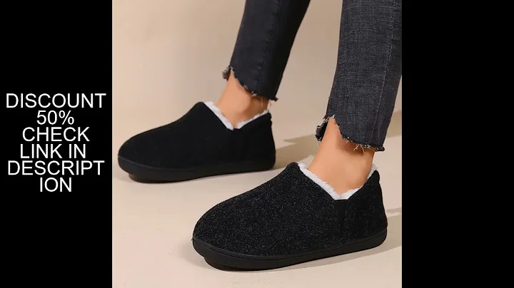 Litfun Men Winter Cotton Slippers Indoor Warm Fuzzy Casual House Shoes Memory Foam Slippers Outdoor