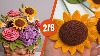 How to Crochet a SUNFLOWER step by step 🌻 | Spring Arrangement Course (2/6)