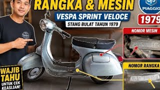 Location of the 1979 Vespa Sprint Veloce frame and engine numbers