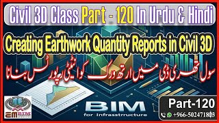 Creating Earthwork Quantity Report in Civil 3Dسول تھری ڈی میں ارتھ ورک کوانٹیٹی رپورٹ بنانا Part 120
