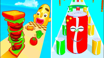 Sandwich Runner Vs Juice Run 🌯🍱🍜🍲 Walkthrough All New Max Update Mobile Tiktok Gameplay YN2318