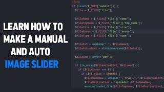 Learn How To Make A Manual and Auto Navigation Image Slider