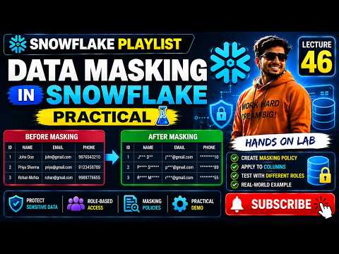 46. 🚀 Snowflake Data Masking Practical | Snowflake Playlist