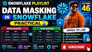 46. 🚀 Snowflake Data Masking Practical | Snowflake Playlist