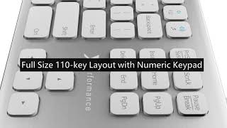 110-Key Slim USB Keyboard with 2 USB Ports for PC (X9WWKEYHUB)